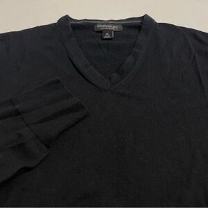 Banana Republic Luxury Silk Blend Sweater V-Neck Cotton Cashmere Black Men’s XL